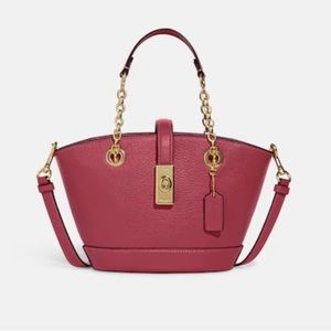 Coach Lane Bucket Bag Gold/Rouge NWOT